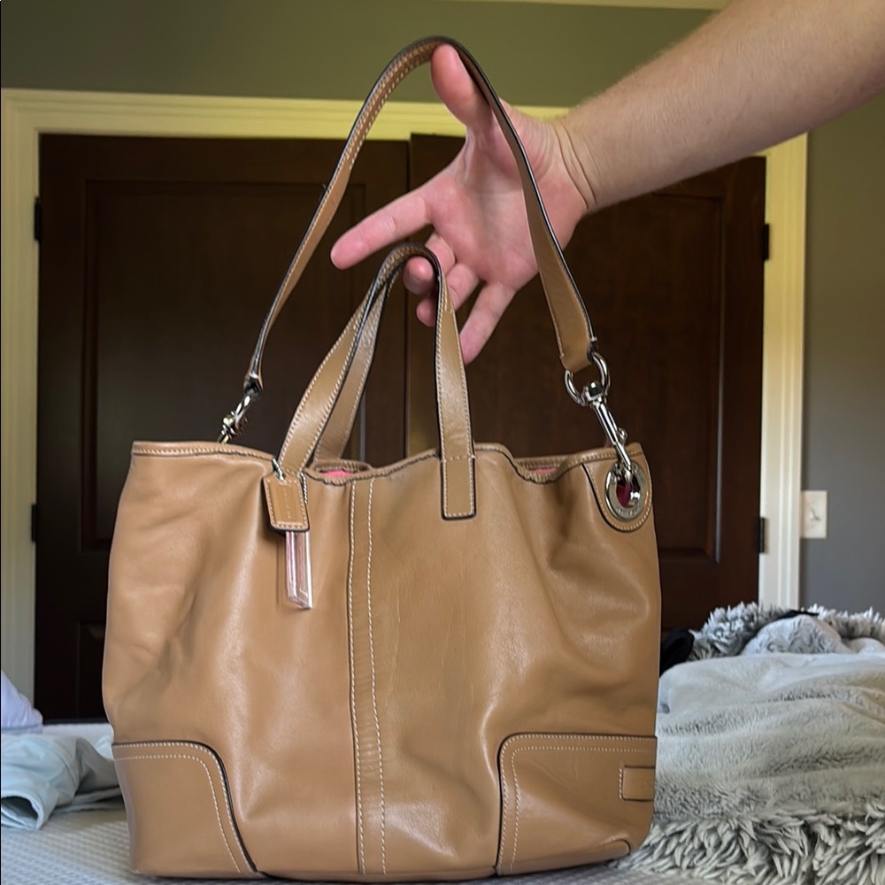 Vintage Tan Leather Coach Bag